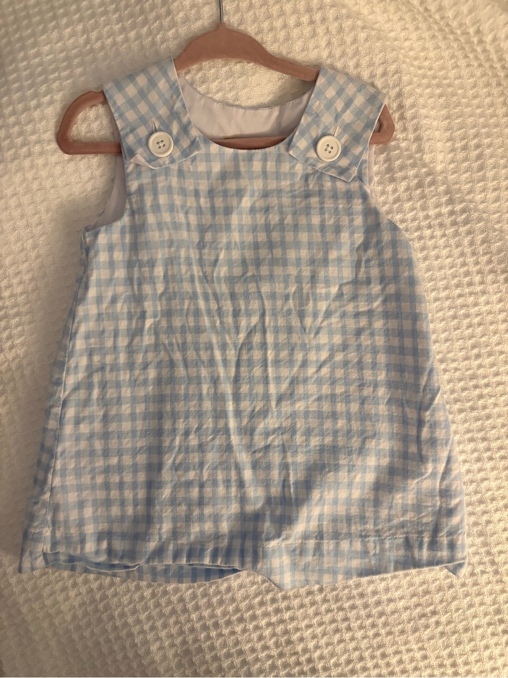 The Beaufort Bonnet Company Light Blue and White Gingham Girls' Casual Dress